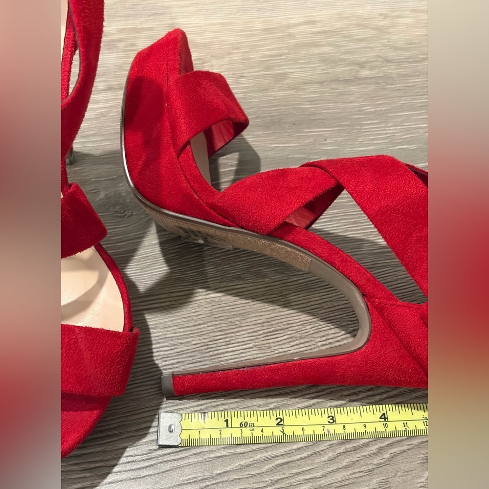 Elegant Red Strappy High Heel Sandals - Picture 6 of 6
